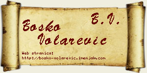 Boško Volarević vizit kartica